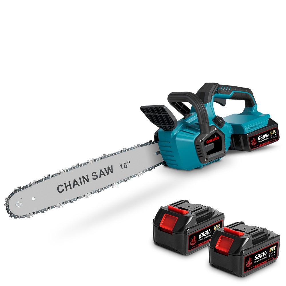 Tronçonneuse sans fil NewBeny 16 pouces avec écran numérique (2 batteries et chargeur inclus)