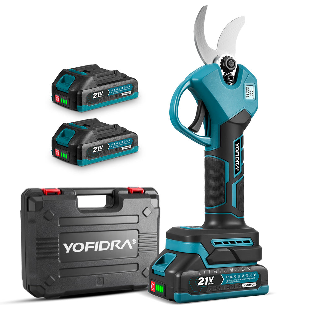 Tijeras de podar inalámbricas sin escobillas NewBeny de 30 mm 2 velocidades con 2 baterías y cargador