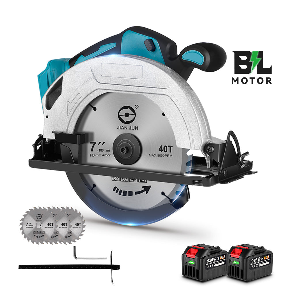 NewBeny 7 Inch 180mm Brushless Cordless Circular Saw with 3 Blades For Makita 18V Battery