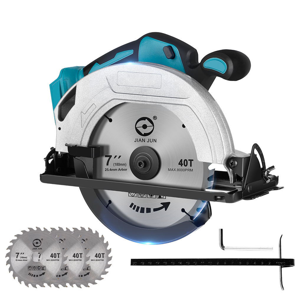 NewBeny 7 Inch 180mm Brushless Cordless Circular Saw with 3 Blades For Makita 18V Battery