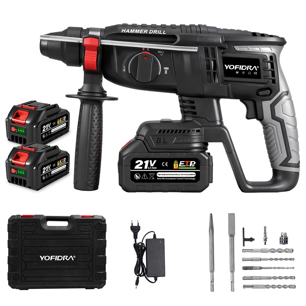NewBeny Cordless 26mm Brushless Hammer Drill with 10 Accessories