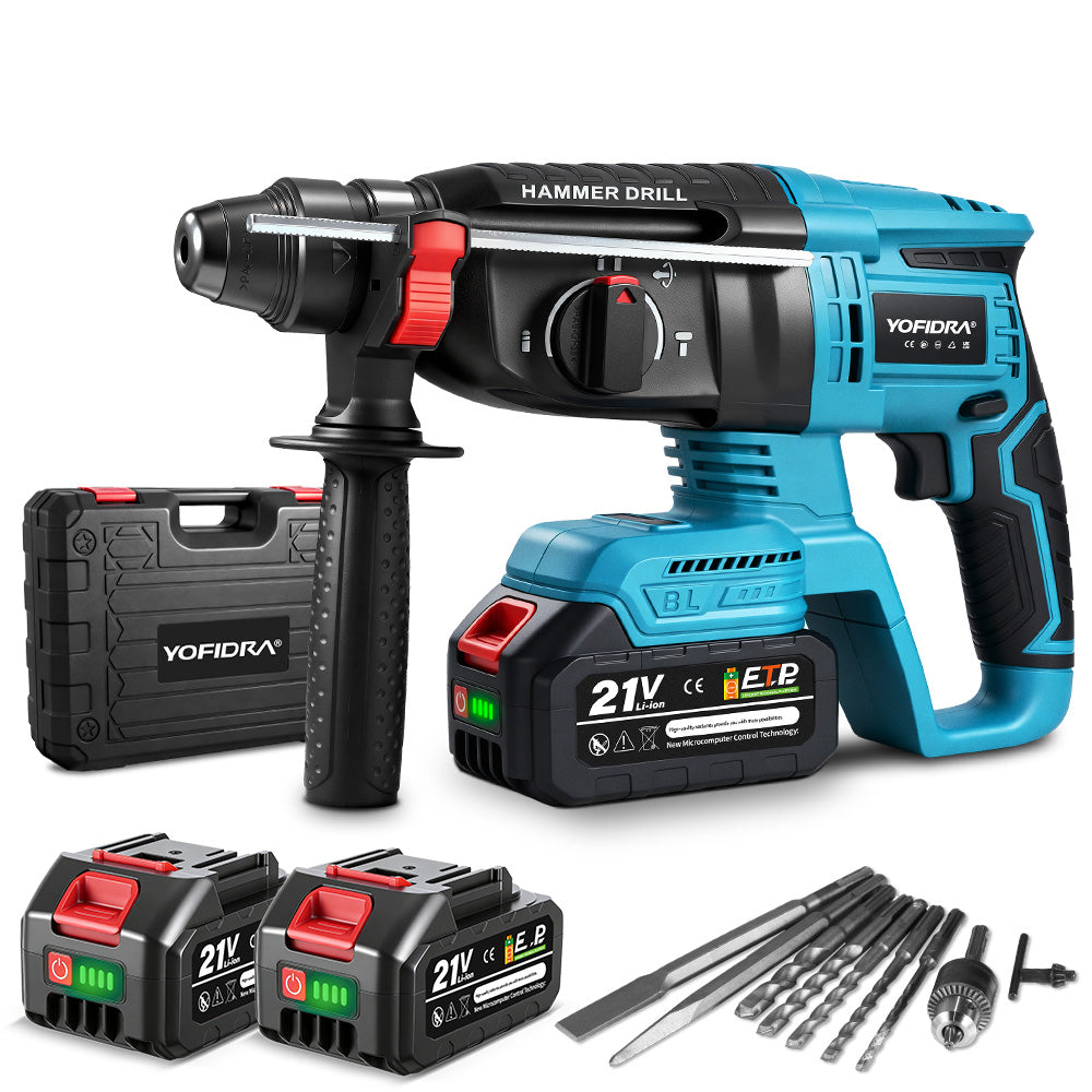 NewBeny Cordless 26mm Brushless Hammer Drill with 10 Accessories