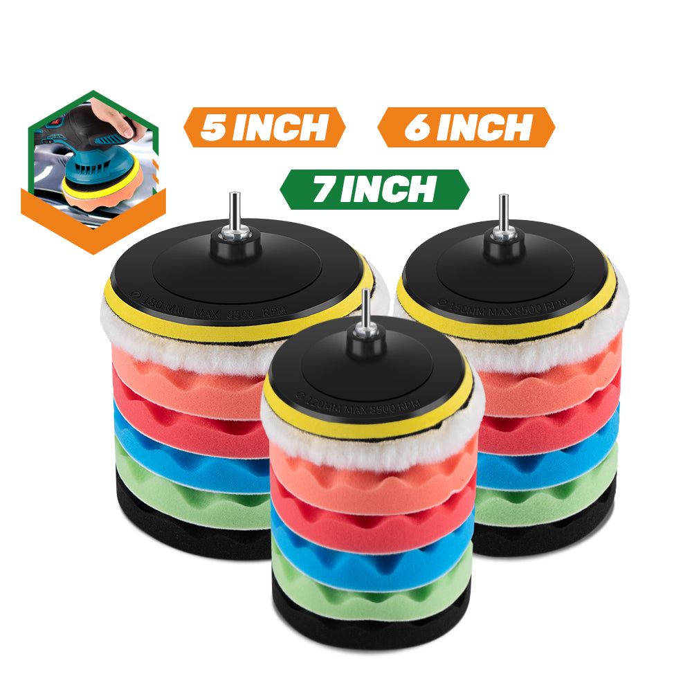 Kit de polissage pour voiture NewBeny 5/6/7 pouces avec éponge de polissage