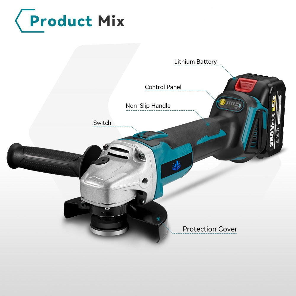 Kit combinado de llave de impacto inalámbrica y amoladora angular NewBeny 1000N.m con 2 baterías y cargador