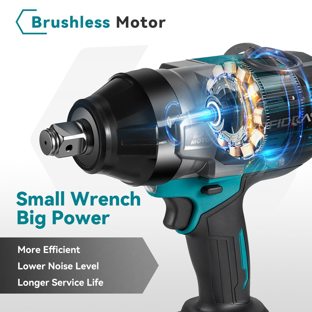 NewBeny 3/4" 3300N.M Brushless Cordless Impact Wrench with 4.0Ah Battery & Charger