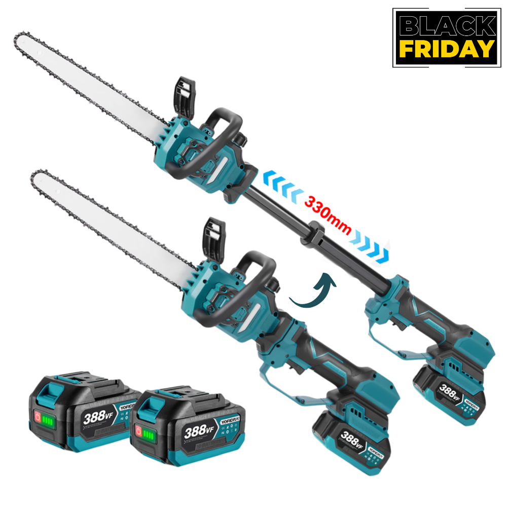 NewBeny 12 Inch Brushless Telescopic Pole Chainsaw Cordless Tree Pruner For Makita 18V Battery