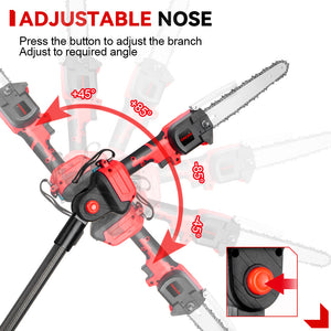 Adjustable branch pruner with detailed components on a white background.