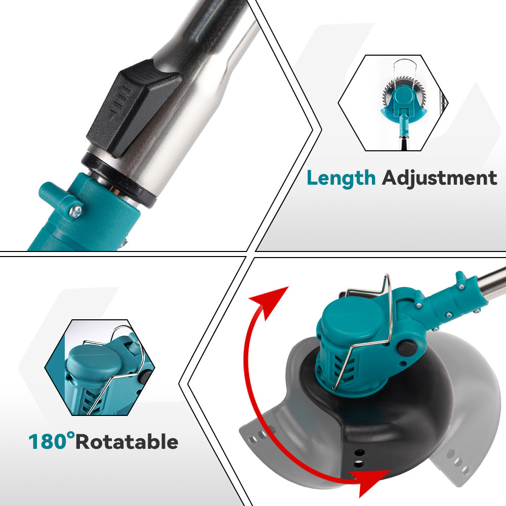 NewBeny 3000W 6 Inch Cordless Grass Trimmer Foldable Lawn Mower For Makita 18V Battery