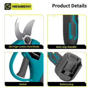 cordless electric pruning shears detail