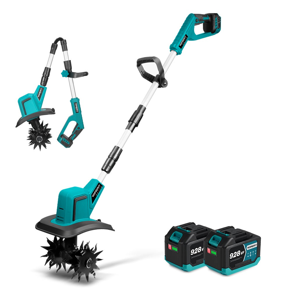 NewBeny Motoculteur sans fil pliable de 8 pouces (2 batteries et un chargeur inclus)