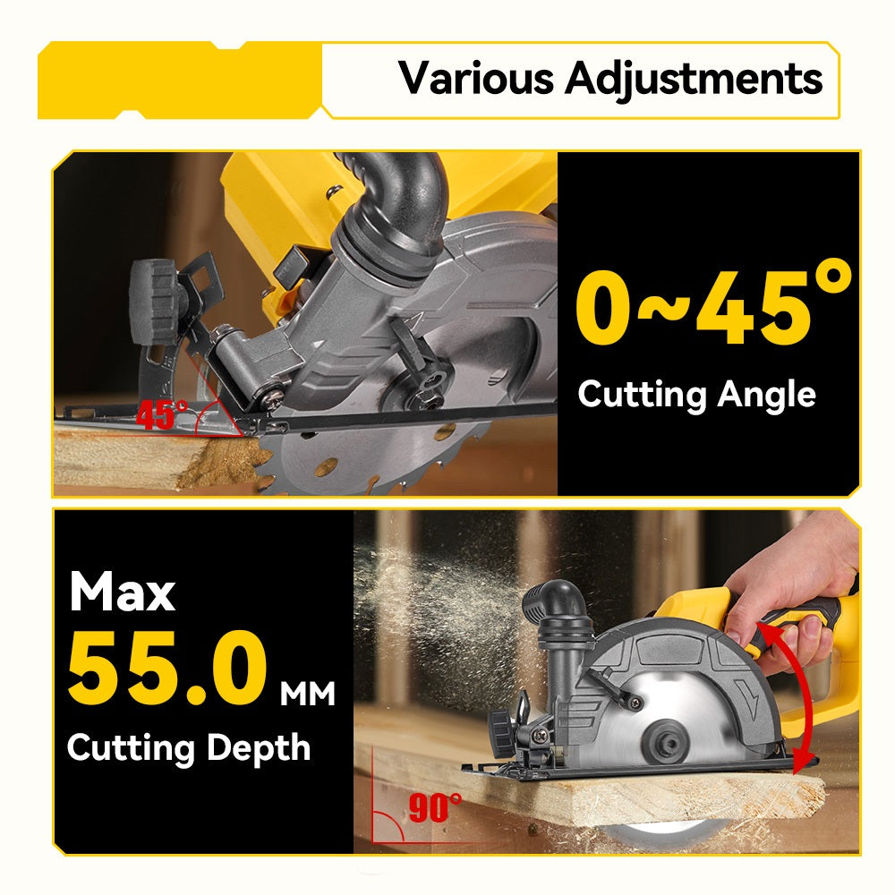 NewBeny 6 Inch 150mm Brushless Cordless Circular Saw With Dust Port For Makita 18V Battery