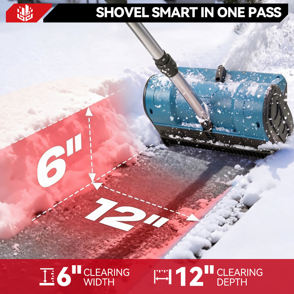 ONEVAN Cordless Snow Shovel Handheld 30cm Wide, 15cm Deep Clearing