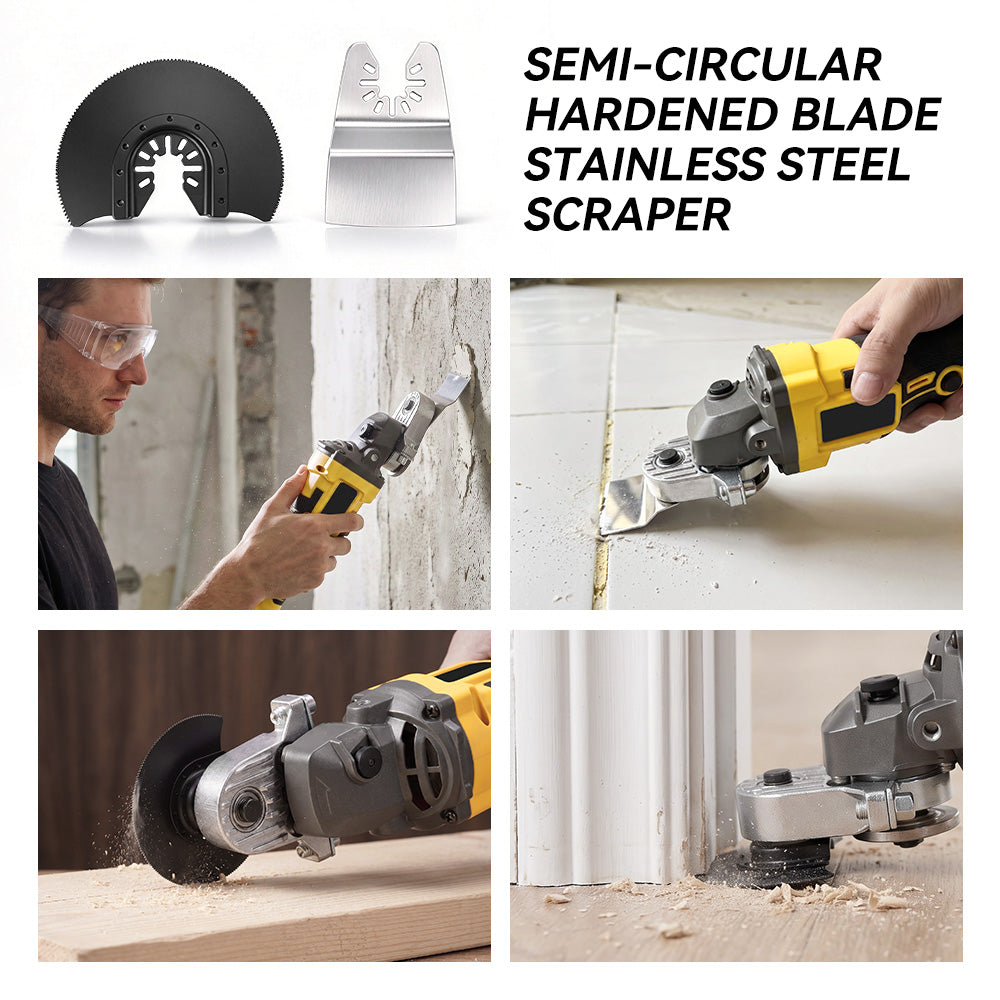 NewBeny M14 Oscillating Tool Conversion Kit for Angle Grinders with Cutting, Scraping & Sanding Accessories
