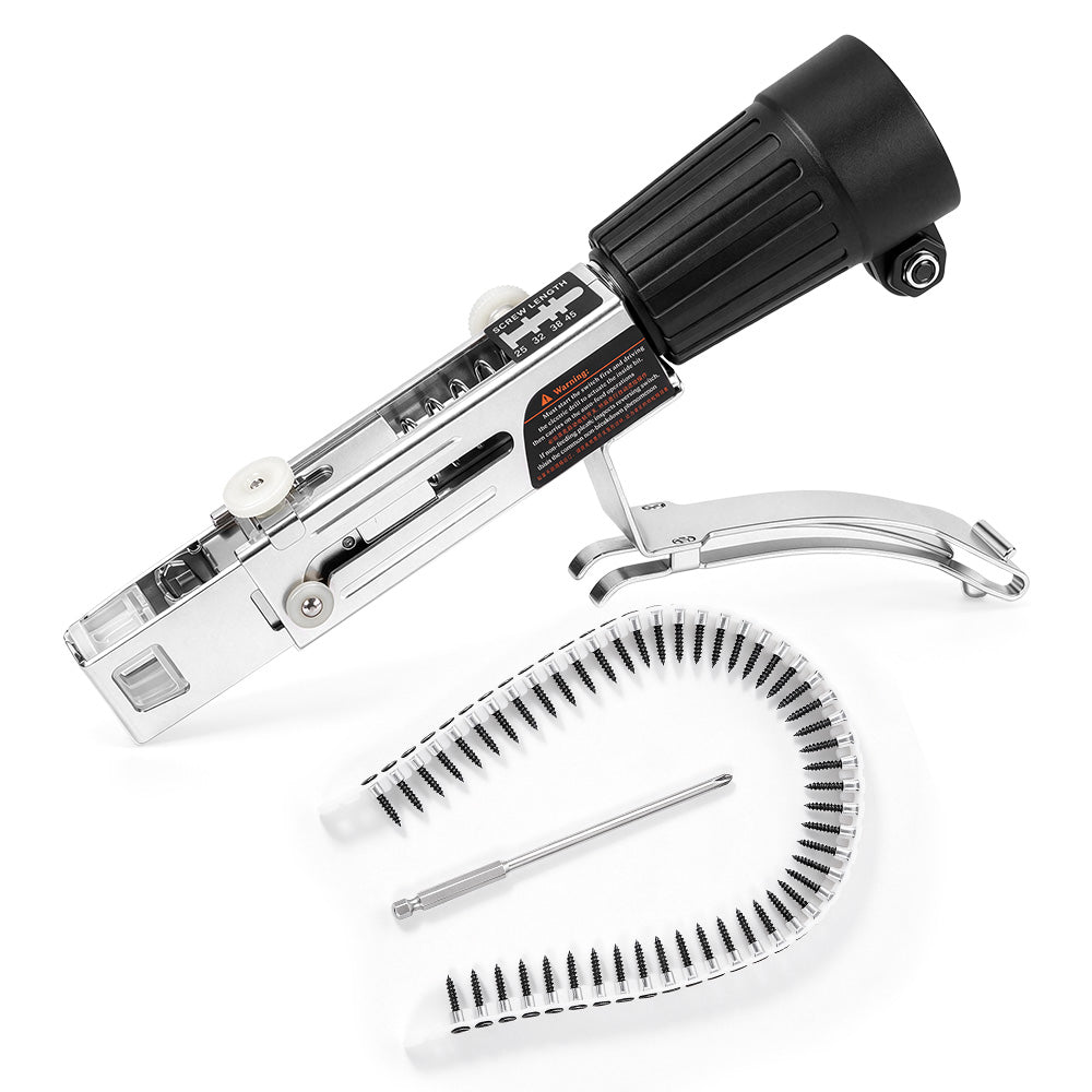 NewBeny Automatic Collated Screw Gun Attachment – Adjustable Depth & Length for Drywall and Wood Board