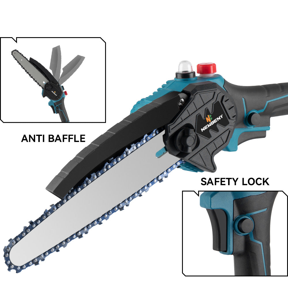 NewBeny Tronçonneuse sans fil 8 pouces (2 batteries et chargeur inclus)