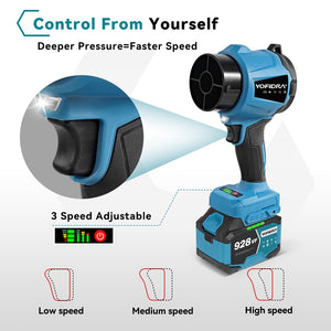 Newbeny's Blue cordless drill with adjustable speed features on a white background
