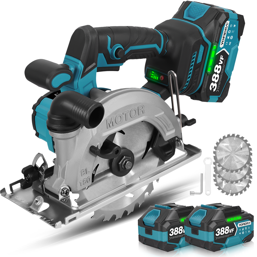 Yofidra 6 Inch Brushless Cordless Circular Saw With Dust Port For