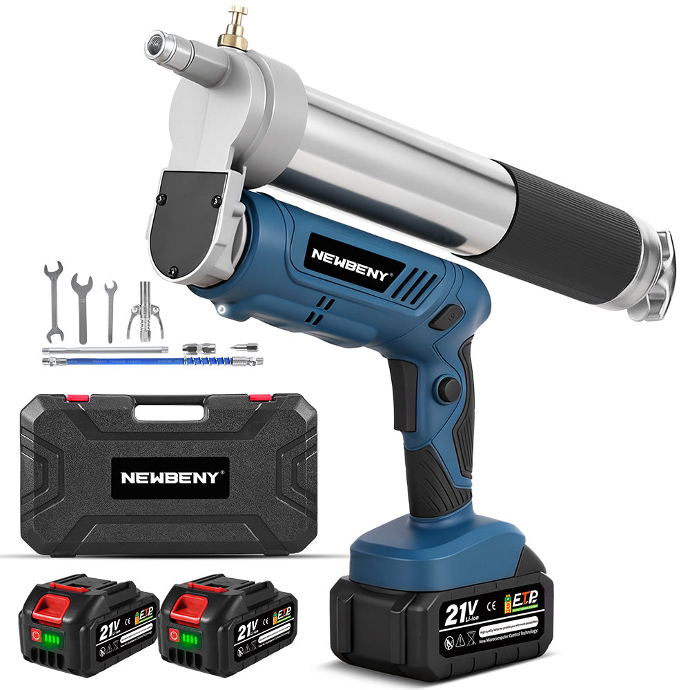 NewBeny Dual-Mode Cordless Grease Machine with 2 Batteries & Charger
