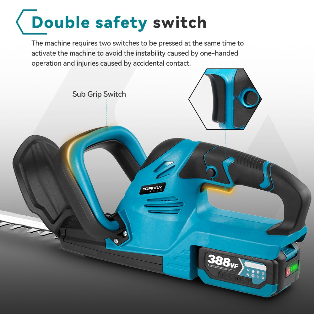 NewBeny 20 Inch Cordless Hedge Trimmer 510mm Dual-Blade Electric Hedge Cutter