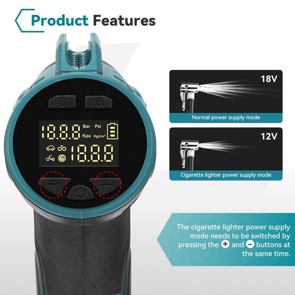 NewBeny Cordless Air Pump 120PSI Tyre Inflator With 2 Batteries & Charger