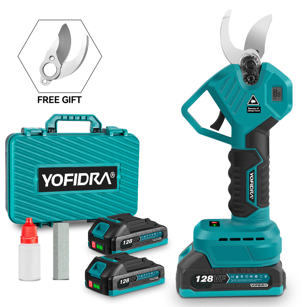 NewBeny 30mm Brushless Cordless Pruning Shears Extra Blade with 2 Batteries and Charger