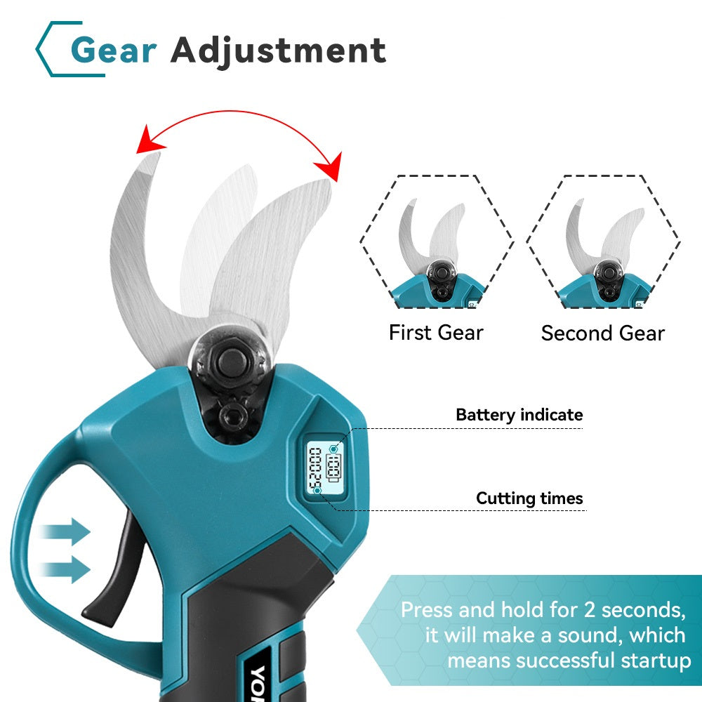 Tijeras de podar inalámbricas sin escobillas NewBeny de 30 mm 2 velocidades con 2 baterías y cargador