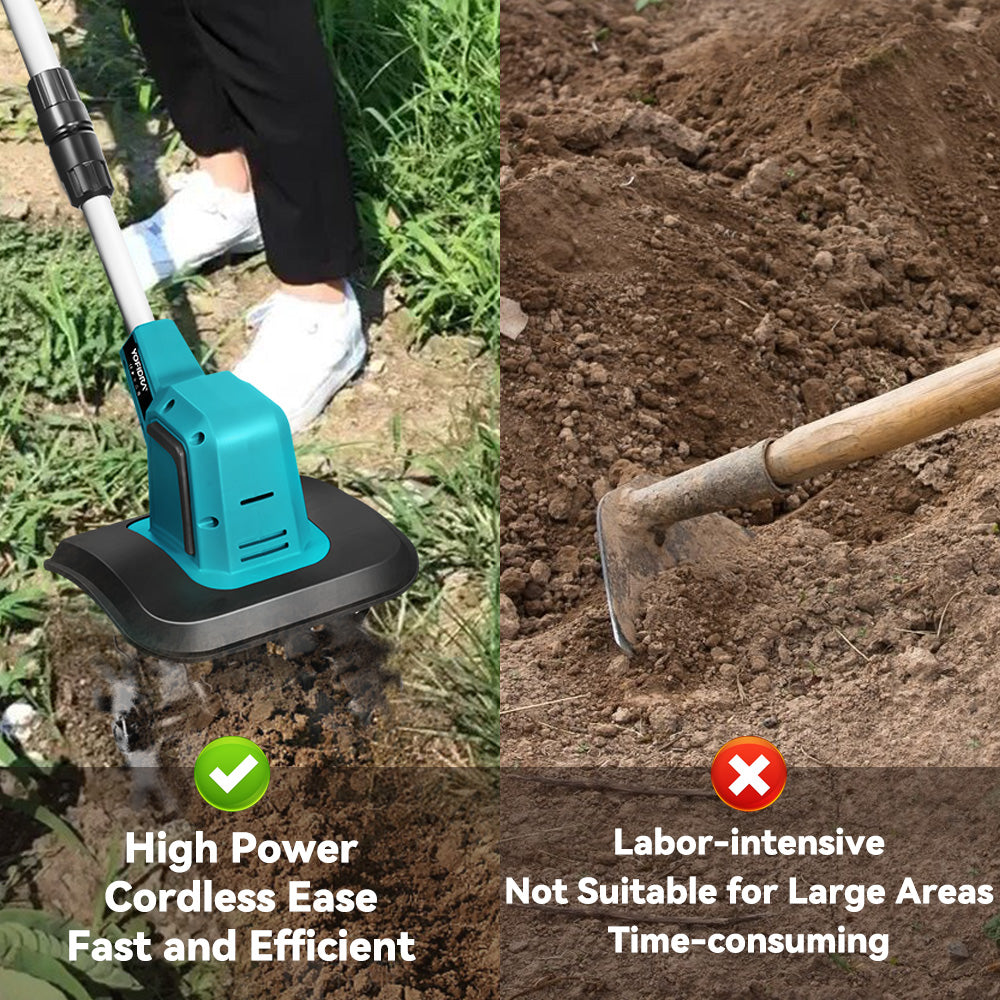 NewBeny Motoculteur sans fil pliable de 8 pouces (2 batteries et un chargeur inclus)