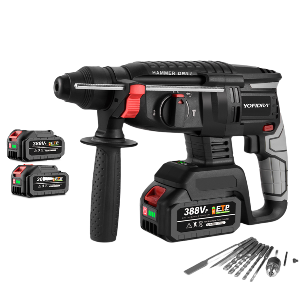 NewBeny 26mm Brushless Hammer Drill Cordless with 10 Accessories For Makita 18V Battery