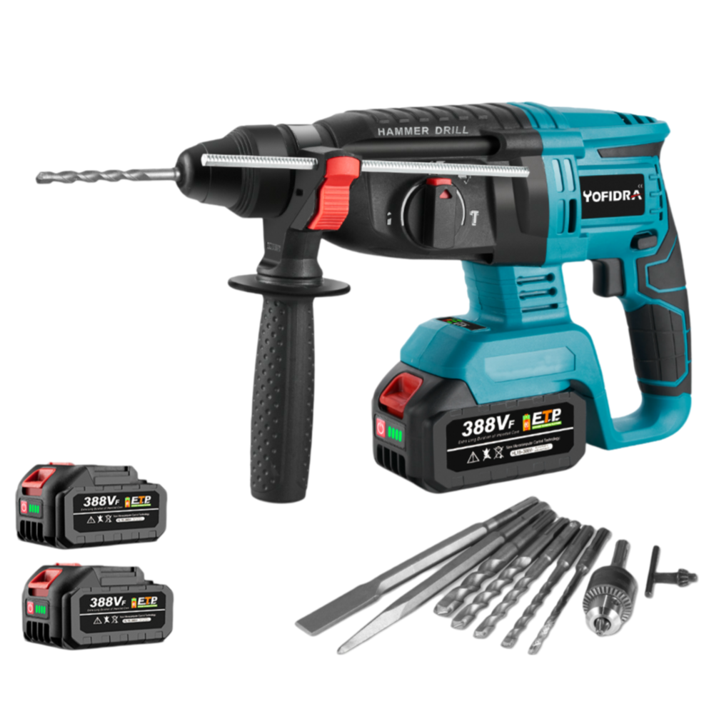 NewBeny 26mm Brushless Hammer Drill Cordless with 10 Accessories For Makita 18V Battery