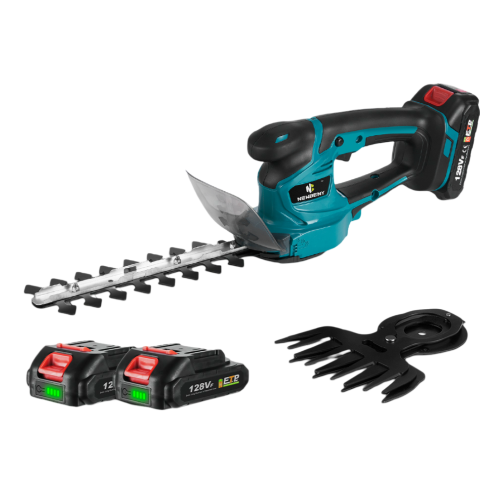 NewBeny 2 IN 1 Cordless Hedge Trimmer With 2 Batteries and a Charger