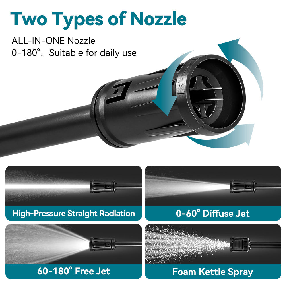 NewBeny High Pressure Cleaner 250 Bar - 2500W Portable Electric Car Washer