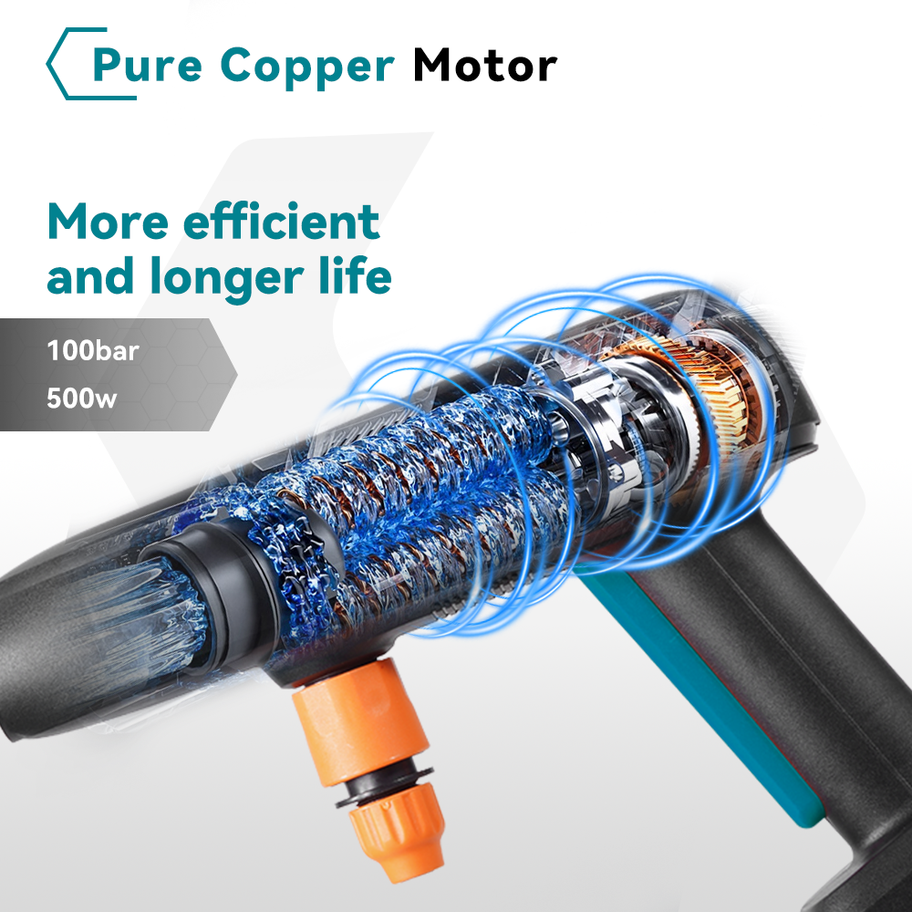 Kit nettoyeur haute pression portable NewBeny avec seau pliable de 22L – Sans fil, puissance de 80bars pour le nettoyage de la voiture et de l'extérieur