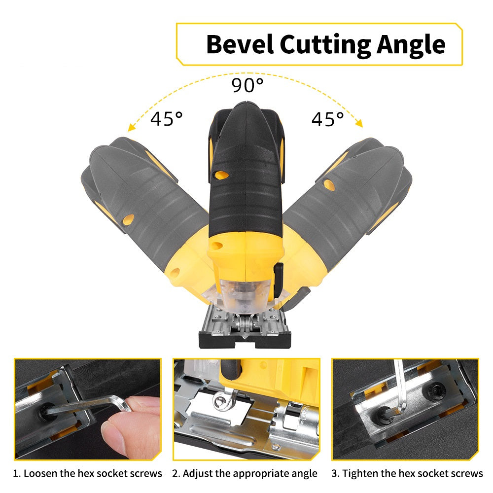 MellWin 21V Brushed Cordless Jigsaw with 31 Saw Blades