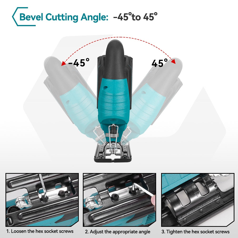 NewBeny Scie sauteuse sans fil avec laser et 10 lames (2 piles et un chargeur inclus)