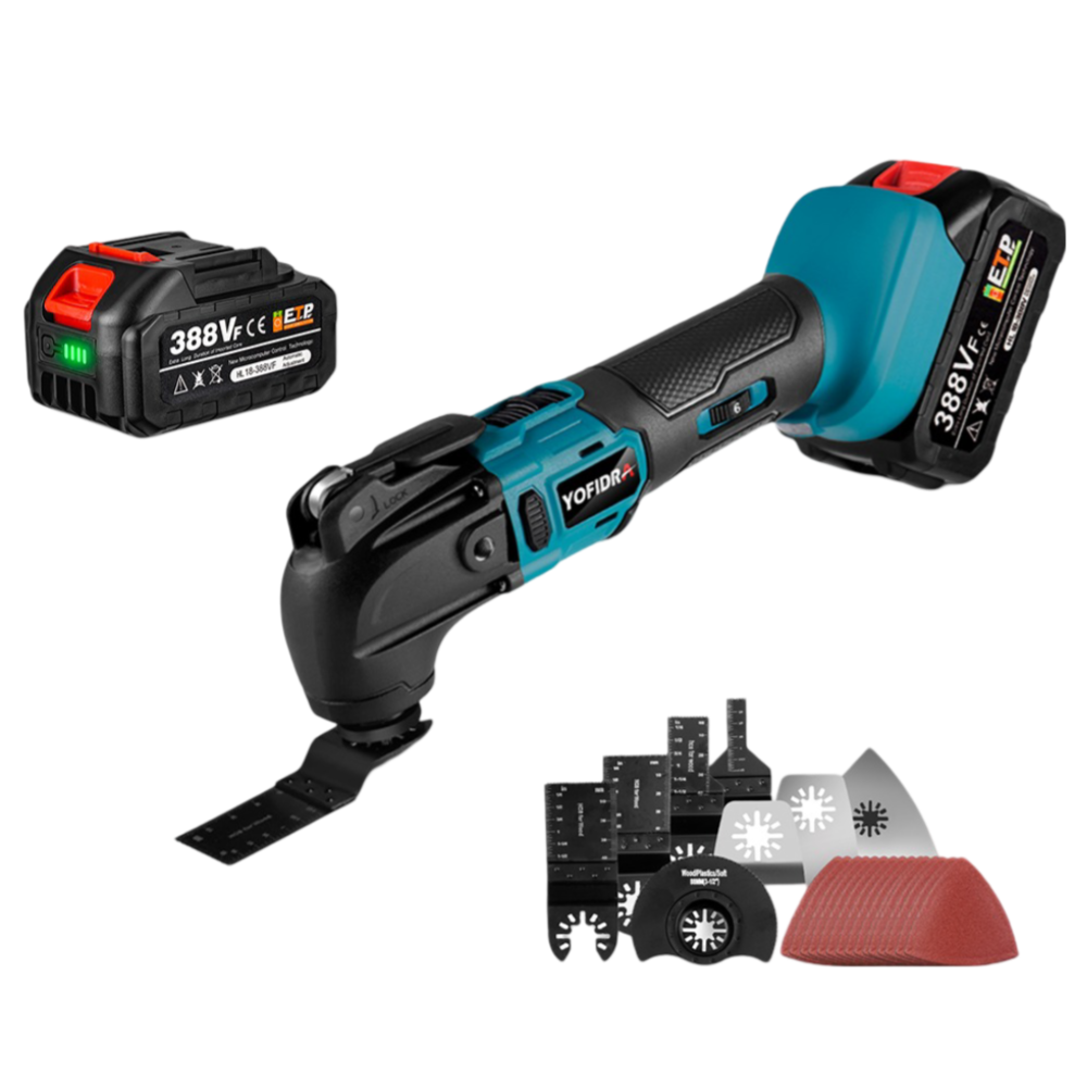 Herramienta multifuncional oscilante sin cable NewBeny para corte en carpintería con batería y cargador