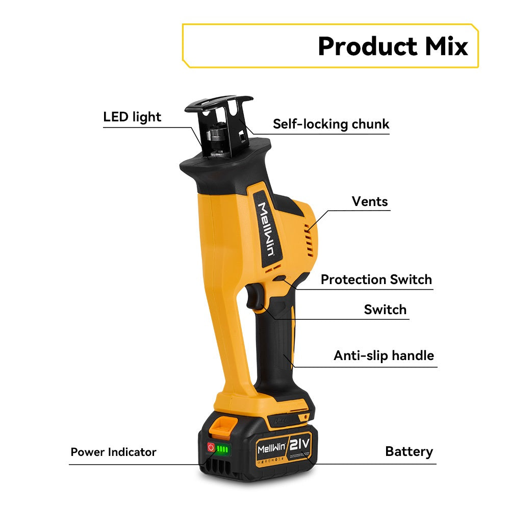 NewBeny 3600W Brushless Cordless Reciprocating Saw For Makita 18V Battery