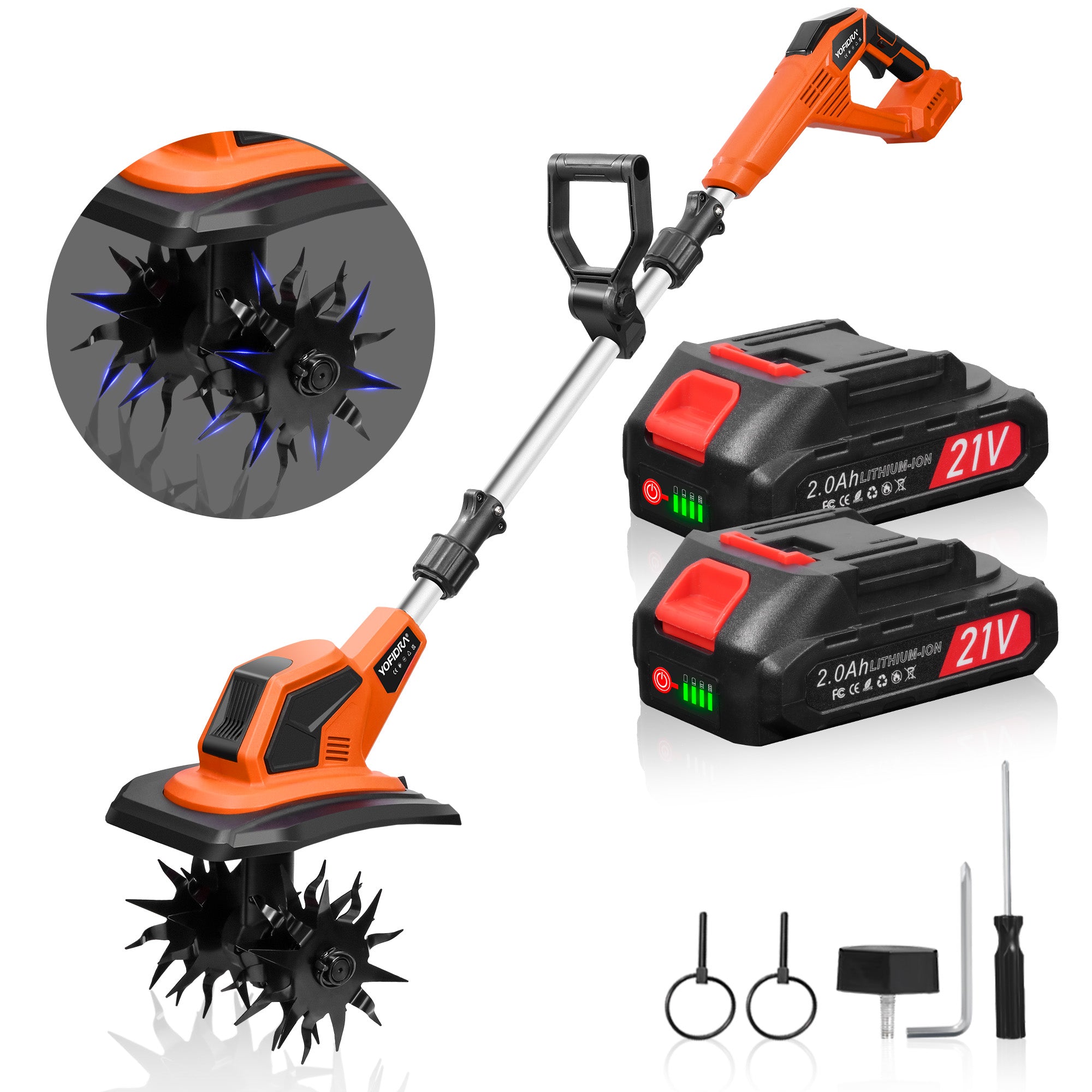 NewBeny Inch Cordless Tiller Cultivator With Batteries