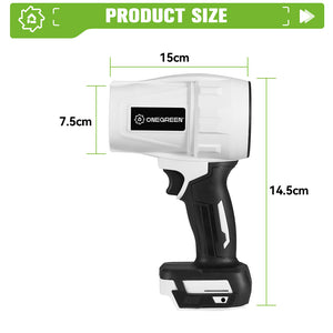 Dimensions of cordless snow and leaf blower