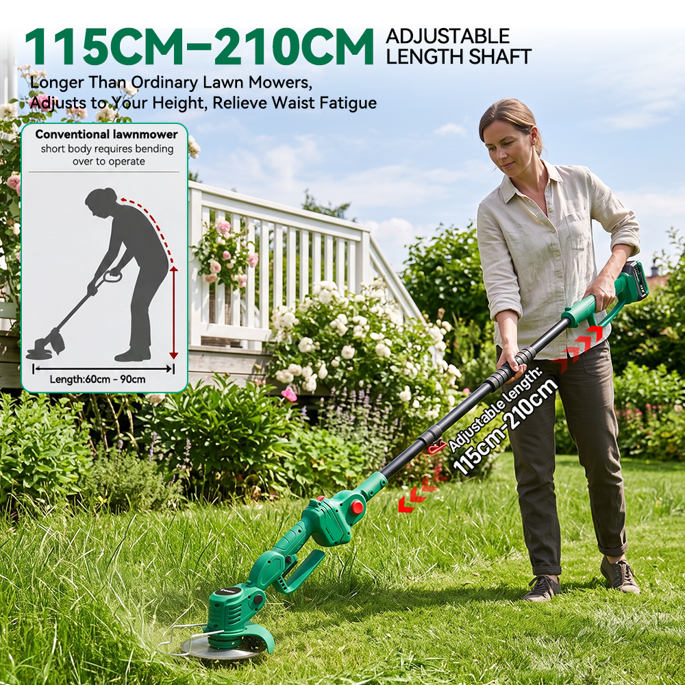 3-in-1 Cordless Garden Tool Kit – 8" Brushless Chainsaw, 6" Grass Trimmer & 1.7m Extension Pole, 2×3.0Ah Batteries
