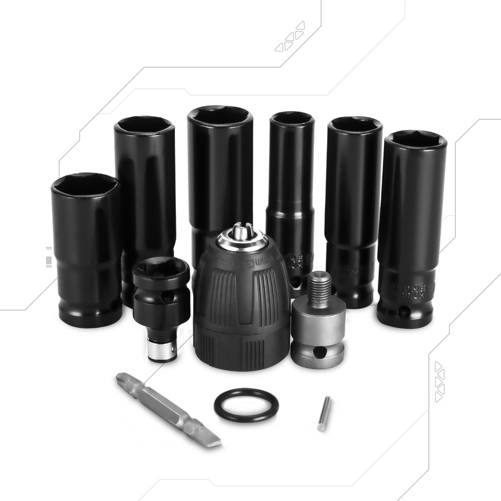 12-Piece Wrench Accessory Set for 1/2" Square Drive Wrenches