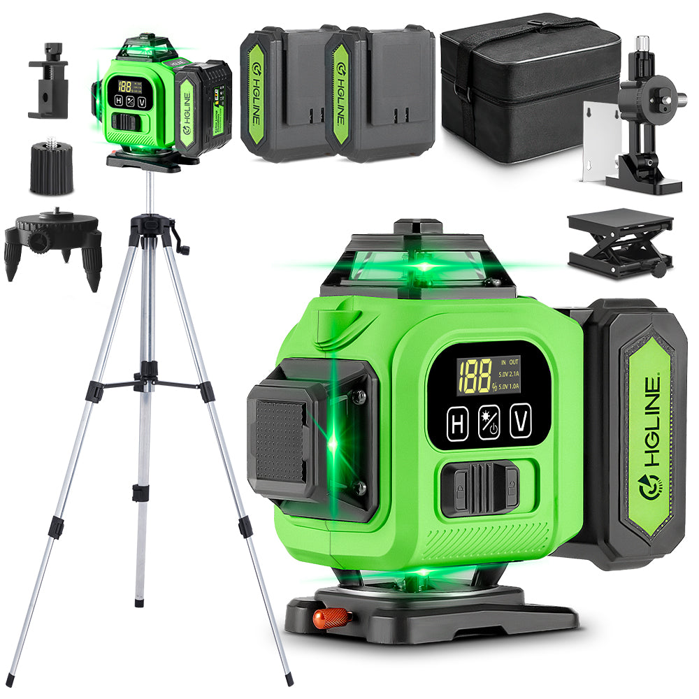HGLINE 6271 Cordless 16 Lines Laser Level with 6000mAh Battery & 150cm Tripod