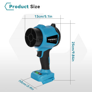 Newbeny Blue and black cordless turbo fan size