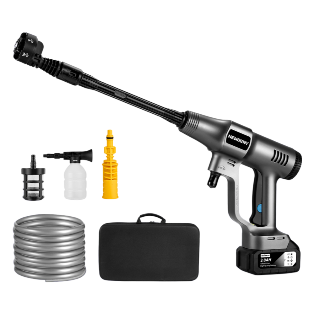 NewBeny 3500W 200Bar Brushless Cordless High Pressure Washer with 3.0Ah Battery & Charger