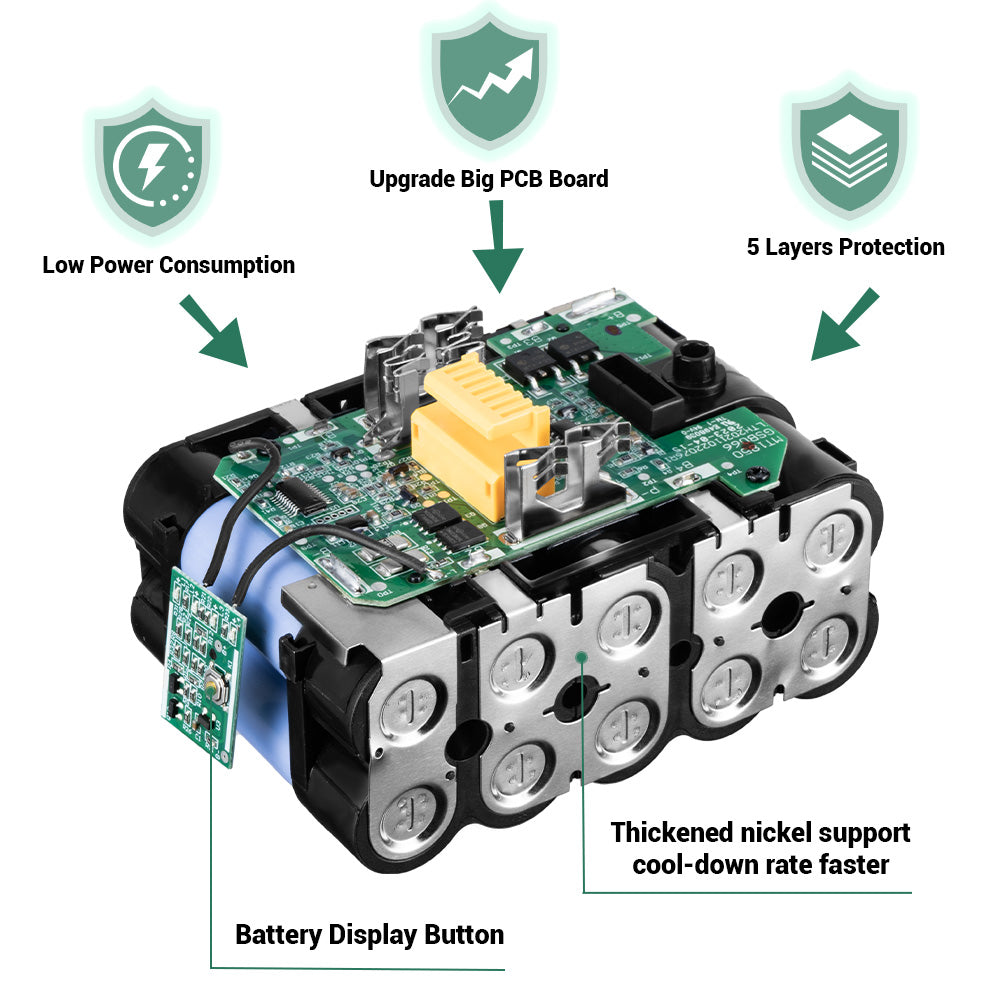 Batería de iones de litio NewBeny 18V 6.0Ah 9.0Ah