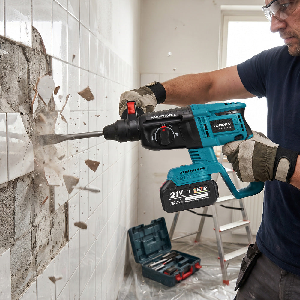 NewBeny Cordless 26mm Brushless Hammer Drill  with 10 Accessories