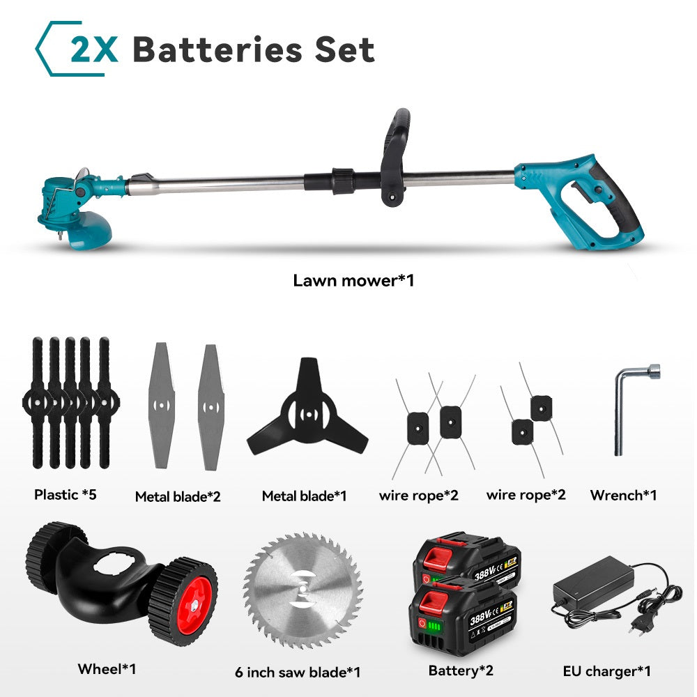 NewBeny 3000W 6 Inch Cordless Grass Trimmer Foldable Lawn Mower