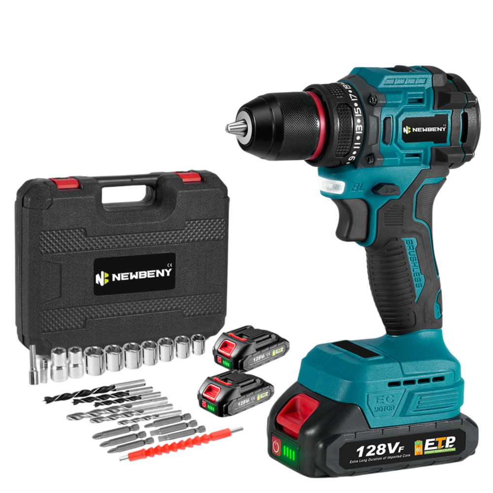 NewBeny 10mm Brushless Cordless Electric Drill 2 Speed For Makita 18V Battery