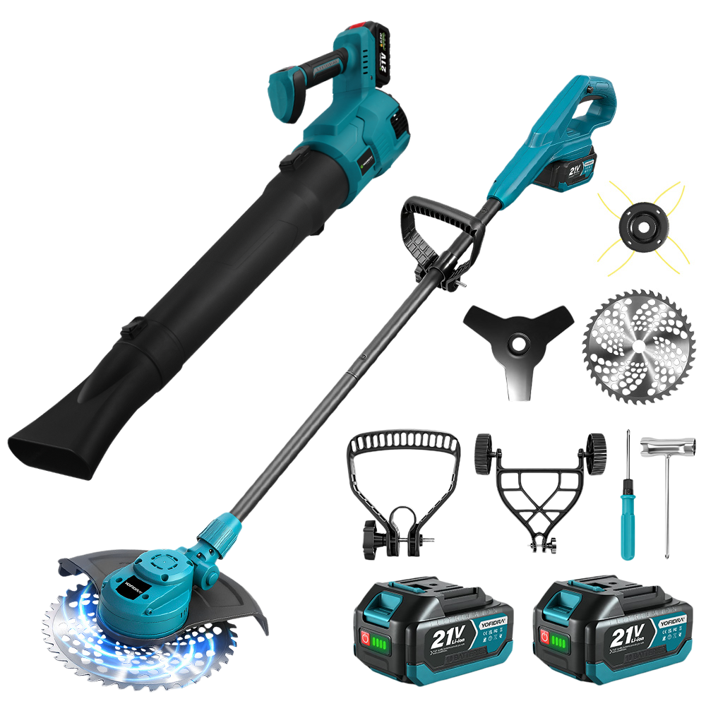 Ensemble coupe-bordures et souffleur de feuilles sans fil NewBeny 10" avec 2 batteries et chargeur