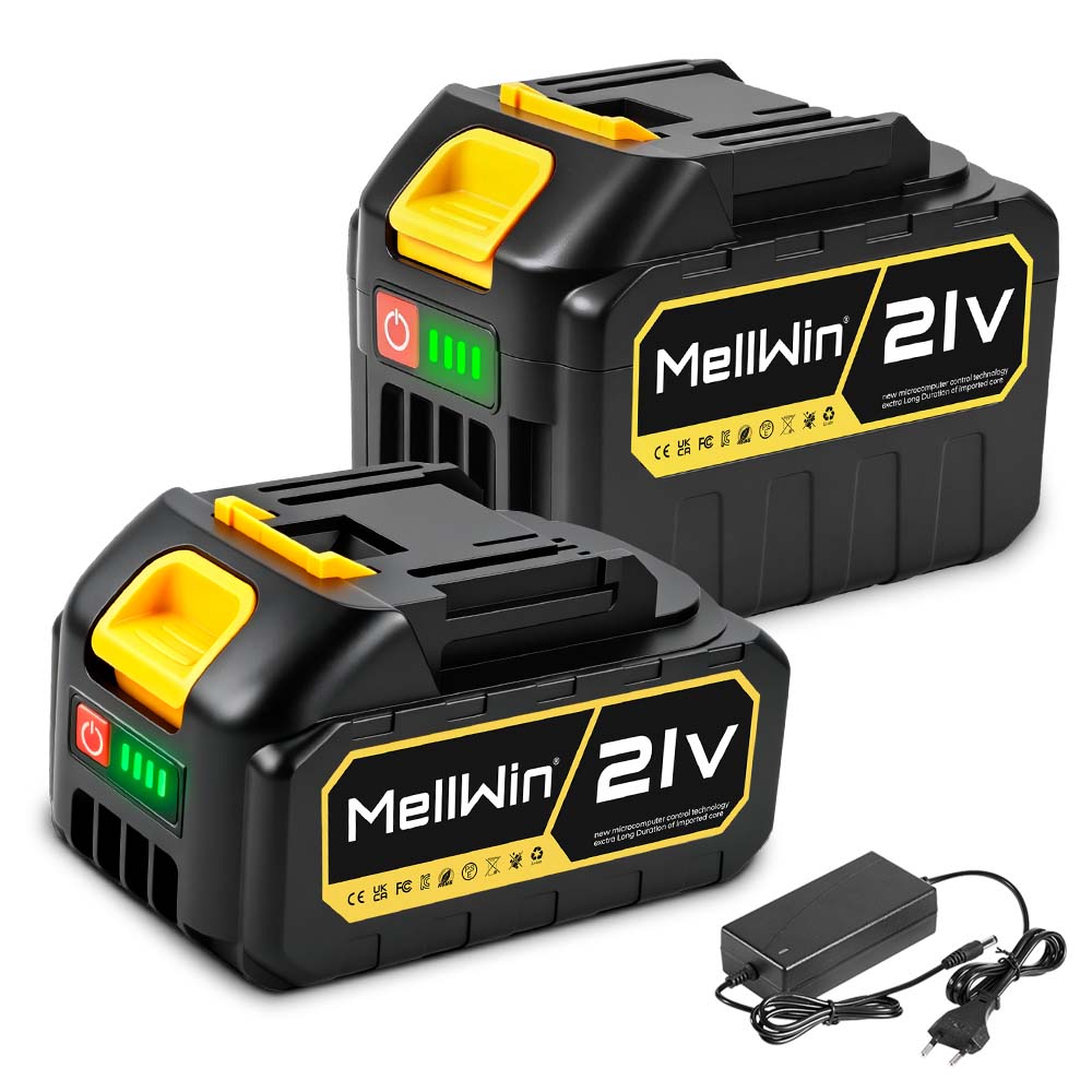 MellWin 18-21V Rechargeable Lithium Battery LED Display with Charger 3.0 Ah/4.5Ah