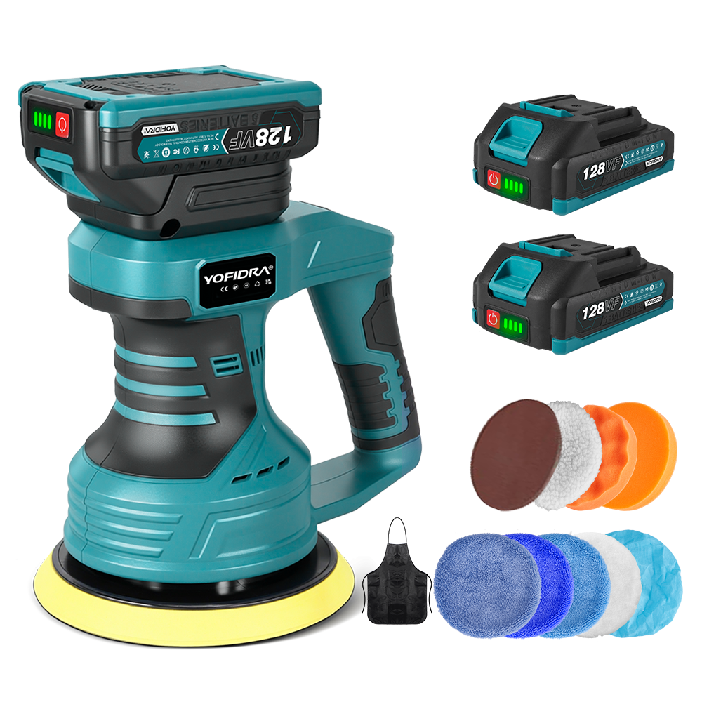 NewBeny Polisseuse sans fil 150mm, 8 vitesses (2 batteries et chargeur inclus)